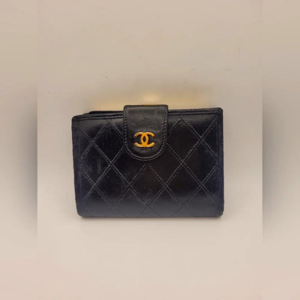 Chanel CC Logo Lambskin Black Wallet